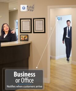 Fosmon WaveLink Door Chime Driveway Alarm Guard Wireless Motion Sensor (500 Feet, 58 Tunes, 5 Volume Levels, LED Indicators) Motion Detector Home/Business/Store Entrance Alert (1 Receiver + 2 Sensor) 1 Receiver + 2 Motion Sensor 17 61D3O95iaNL