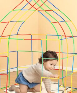 Straw Constructor STEM Building Toys 800 pcs-Colorful Interlocking Plastic Enginnering Toys- Fun- Educational- Safe for Kids- Develops Motor Skills-Construction Blocks- Best Gift for Boys and Girls 16 61D3VwcCrUL