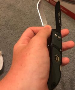 OUTDOOR EDGE 3.5" RazorLite EDC Knife. Pocket Knife with Replaceable Blades and Clip. The Perfect Hunting Knife for Skinning Deer. Blaze Orange with 6 Blades Orange (6 Blades) 37 61D7aNCn14L