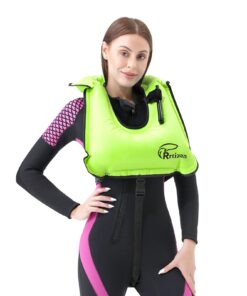 Rrtizan Snorkel Vest, Adults Portable Inflatable Swim Vest Jackets for Snorkeling Swimming Diving Safety Green one_size 31 61D9Wn8ewL