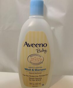 Aveeno Baby Daily Moisture Gentle Body Wash & Shampoo with Oat Extract, 2-in-1 Baby Bath Wash & Hair Shampoo, Tear- & Paraben-Free for Hair & Sensitive Skin, Lightly Scented, 18 fl. oz 26 61D9ZiWvTRL