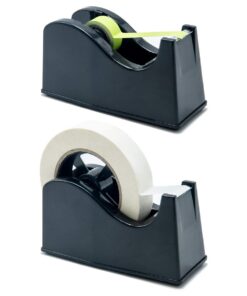 Desktop Tape Dispenser Adhesive Roll Holder (Fits 1" & 3" Core) with Weighted Nonskid Base Black plastic 36 61DAMyiP0fL