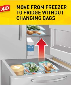 Glad Zipper Food Storage and Freezer 2 in 1 Plastic Bags - Quart - 46 Count 12 61DARZ1sVwL