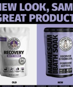 Coach Soak: Recovery Bath Soak - Absorbs Faster Than Epsom Salt Bath Soak for Pain – Rejuvenating Post Workout Magnesium Flakes -21 Minerals, Essential Oils & Bath Salts (Calming Lavender) Calming Lavender 3 Pound (Pack of 1) 20 61DBK4xXJUL