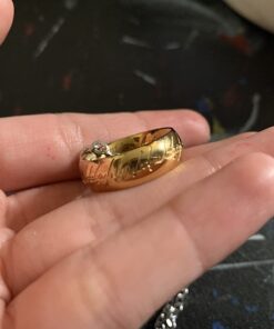 LUREME Engraved Gold Plated Stainless Steel Ring Pendant Chain Necklace A1000001 39 61DBSTiyCTL