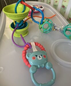 Grapple Suction Cup High Chair Toys Holder | 3 Toy Tethers Keep Toys from Falling | Holds Teethers, Toys, Snack Cups | for Babies 6-12 Months | Perfect for Travel and Restaurant Green 32 61DBhlyemdL