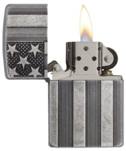 Zippo American Flag Lighters High Polish Chrome Space Design 36 61DCie8fFdL