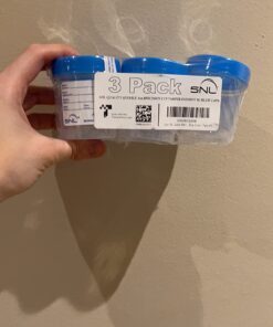 SNL Quality Sterile Specimen Cups, Screw-on Cap with Tamper Evident Seal, 3oz., Blue Cover - Pack of 3 9 61DDV11yeYL