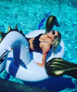 Jasonwell Giant Inflatable Pool Float - Golden Swan Pegasus Pool Floatie Summer Beach Swimming Outdoor Pool Party Lounge Raft Decorations Toys for Adults & Kids 31 61DDwNFPayL 2