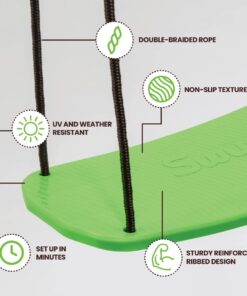 Swurfer Kick Stand Up Outdoor Surfing Tree Swing for Kids Up to 150 Lbs - Hang from Up to 10 Feet High - Includes 24"" SwingBoard, Rope & Handles Green 18 61DFKvw FVL 1