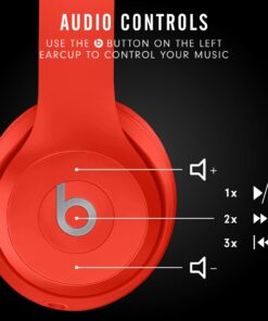 Beats Solo3 Wireless On-Ear Headphones - Apple W1 Headphone Chip, Class 1 Bluetooth, 40 Hours of Listening Time, Built-in Microphone - Red (Latest Model) Without AppleCare+ 27 61DGTsJkG3L
