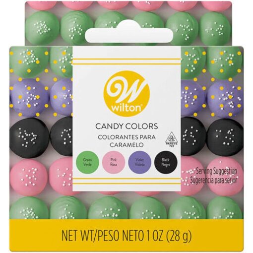 Wilton Candy Colors .25oz 4/PkgPink, Green, Violet & Black Garden