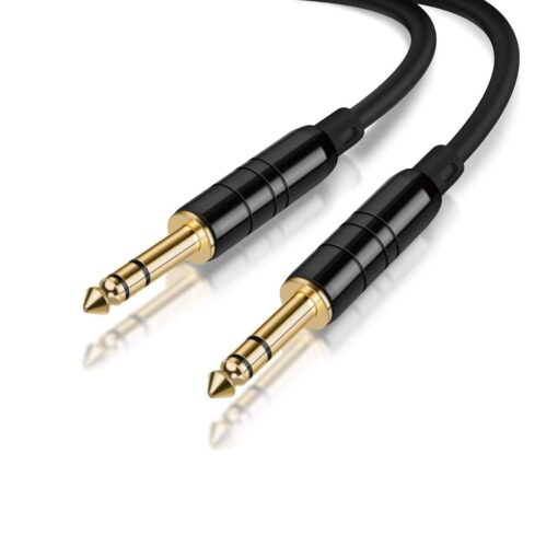 CableCreation 1/4’’ TRS Cable, [2-Pack 33FT] 1/4 Inch to 1/4 Inch 6.35mm Balanced Stereo Audio Cable for Studio Monitors,Mixer,Yamaha Speaker/Receiver,Black 33 feet 2 pack