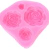 Longzang Flowers Silicone Fondant Sugar Craft Mold, Small, Pink