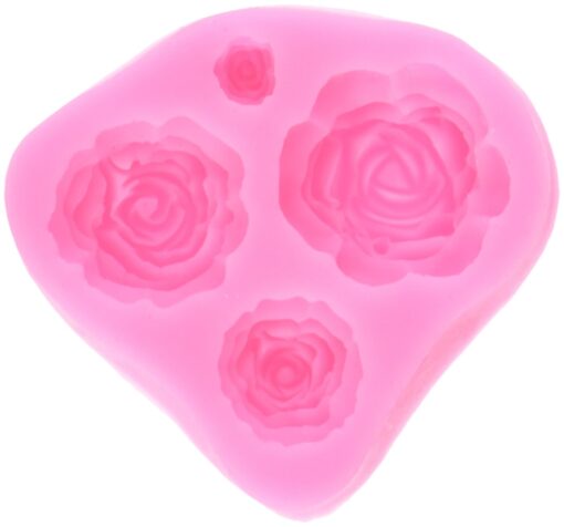 Longzang Flowers Silicone Fondant Sugar Craft Mold, Small, Pink