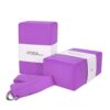 JBM Yoga Blocks 2 Pack with Strap, Cork Yoga Block 2 Pack EVA Foam Yoga Block Set of 2 Yoga Block with Strap, Yoga Bricks with Strap, Yoga Block Yoga Brick Yoga Cube Stretch Blocks Stretching Blocks Purple 45 61DJQYKIdrL