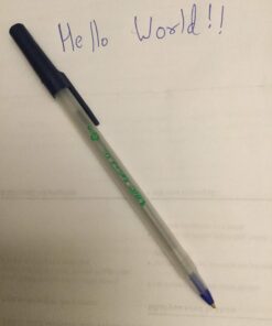 BIC Ecolutions Round Stic Ballpoint Pens, Medium Point (1.0mm), 50-Count Pack, Blue Ink Pens Made from 97% Recycled Plastic 50 Count (Pack of 1) 26 61DJZLNPwhL