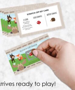 Alternative view of Big Dot of Happiness Woodland Creatures - Baby Shower or Birthday Party Game Scratch Off Cards - 22 Count