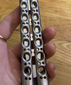 VORNNEX Practice Butterfly Knife Trainer,Full Stainless Steel Unsharpened 100% Safe Dull Balisong Knives Trainer Butterfly Comb for Training(Silver) 26 61DMLSWALNL