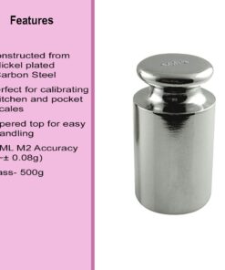 Alternative view of AMERICAN WEIGH SCALES Calibration Weight for AWS Digital Scale, Carbon Steel, 500G - (Chrome Finish) 500 Gram