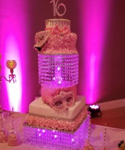 Multi Tier Wedding Cake Stand with LED Lights and Optional Water Fountain (4 Tier Stand, Without Fountain) 4 Tier Stand 31 61DMjrzJQL