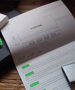 LENTION USB-C Multi-Port Hub with 4K HDMI Output, 100W PD, 4 USB 3.0 5Gbps Compatible 2023-2016 MacBook Pro, New Mac Air & Surface, Chromebook, iPhone 15, More, Stable Driver Adapter (C35, Space Gray) 33 61DN8xkJhL