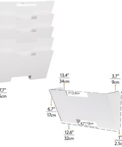 Wallniture Lisbon Metal Wall File Holder Organizer, Wall Mount File Holder, 5-Tier Office Decor and Magazine Holder, File Folders Letter Size White Rack 14 61DNqpURqsL