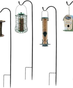 Ashman Adjustable KD Shepherd's Hooks (4 Pack), Black, Made of Premium Metal for Hanging Solar Lights, Bird Feeders, Mason Jars, Christmas Lights, Lanterns, Garden Stakes, and Wedding Décor, etc. 4 23 61DOBOz4ycL