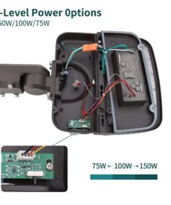 kadision (2 Pack) 150W LED Parking Lot Light with Dusk to Dawn Photocell, Dimmable Shoebox Lights with Slip Fitter, 130LM/W 5000K Daylight 100-277V, 75W/100W/150W Power Tunable, ETL Listed 2 Pack 9 61DOToPp5yL