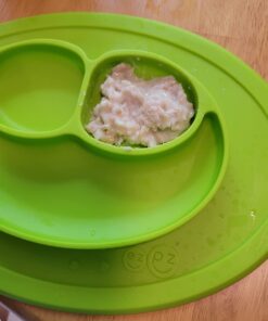ezpz Mini Mat (Lime) - 100% Silicone Suction Plate with Built-in Placemat for Infants + Toddlers - First Foods + Self-Feeding - Comes with a Reusable Travel Bag - 6 Months+ Lime 25 61DOYc9zjL