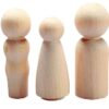Hygloss Wood Peg Dolls – Craft Paintable Birchwood Doll People – Assorted Family, 40 Pieces Assorted, 40-Pack