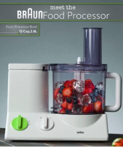 Braun FP3020 12 Cup Food Processor Ultra Quiet Powerful motor, includes 7 Attachment Blades + Chopper and Citrus Juicer , Made in Europe with German Engineering, White 23 61DQePCmDVL