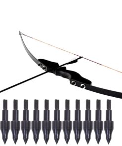 Cosmos 12 Pcs Screw-in Archery Bullet Points Arrow Tips Archery Target Practice Hunting Arrow Points for Recurve, Compound Bow, Crossbow, 100 Grain Each 16 61DUrBqptSL
