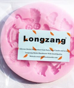 Alternative view of Longzang Mini Silicone Sugar, Fondant and Cake Mold, Baby Shower Theme, Pink