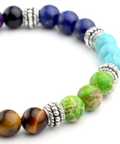 Jovivi 7 Chakras Bracelet Reiki Natural Gemstone Healing Balancing Round Beads Crystal Stone Bracelets for Women 22 61DaXvEUefL