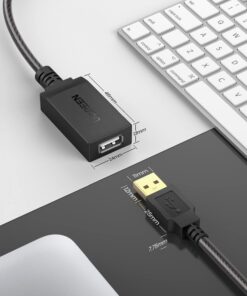 UGREEN USB 2.0 Extension Cable Active Type A Male to Female Repeater Extender Cord for Printer Oculus Rift HTC Vive Xbox Kinect Playstation Camera Webcam USB Headset Security Camera 15FT 15 61DaciqfwJL