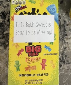 SOUR PATCH KIDS Big Individually Wrapped Soft & Chewy Candy, Christmas Candy Stocking Stuffers, 240 Count Box Mixed-Fruit 59 61Db05ABP1L