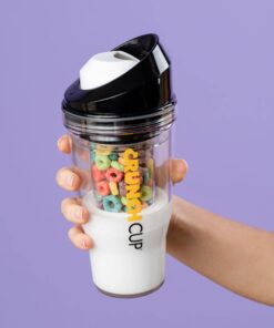Alternative view of CRUNCHCUP A Portable Cereal Cup - No Spoon. No Bowl. It's Cereal On The Go, XL Black