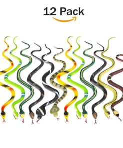 Kicko 12 Pack of 14 Inch Assorted Rubber Toy Snake - Soft Flexible Realistic Fake Floating Plastic Snakes - Colorful Bulk Small Sizes Set for Reptile School Collection, Birthday Party, Halloween Props - Image 4