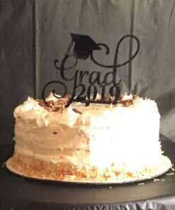 Grad 2023 Cake Topper for Class of 2023 Graduation Party Decorations Acrylic Congrats Grad Supplies (Black) Black 23 61DeUdIg89L