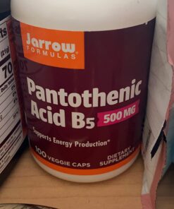 Jarrow Formulas Pantothenic Acid B5 500 mg - 100 Veggie Caps - Essential B Vitamin - Energy Production & Metabolism Support - 100 Servings 100 Count (Pack of 1) 23 61Df56HudFL