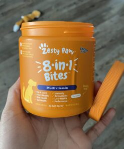 Zesty Paws Multivitamin Treats for Dogs - Glucosamine Chondroitin for Joint Support + Digestive Enzymes & Probiotics - Grain Free Dog Vitamin for Skin & Coat + Immune Health - Chicken Flavor - 90ct 90 Count (Pack of 1) 45 61DffUnfSJL 2