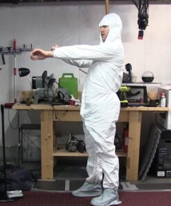 DuPont unisex-adult TY122S Disposable Elastic Wrist, Bootie & Hood White Tyvek Coverall Suit 1414, Large 8 61DhT4zeFwL