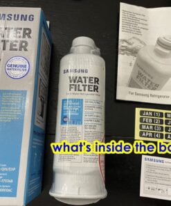 SAMSUNG Genuine Filter for Refrigerator Water and Ice, Carbon Block Filtration, Reduces 99% of Harmful Contaminants for Clean, Clear Drinking Water, 6-Month Life, HAF-QIN/EXP, 1 Pack Filters 32 61DhagmkV1L