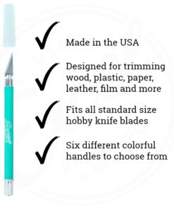 Excel Blades Soft Grip Hobby Knife, K18 with Safety Cap, American Made Light Duty Craft Knife (Green) Green (1) 10 61Di8W9PRcL