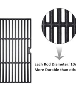 BBQ funland 17 3/4 Inch Porcelain Coated Cast Iron Cooking Grid Replacement Grates for Brinkmann and Charmglow Gas Grill, Set of 3 9 61DkHhQJnHL