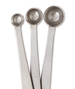 RSVP International Endurance Kitchen Collection Measuring Tools, Dishwasher Safe, Smidgen, 3 Piece, Stainless Steel 1 Includes 1/8 tsp, 1/16 tsp, and 1/32 tsp sizes 11 61DkX2BjeL