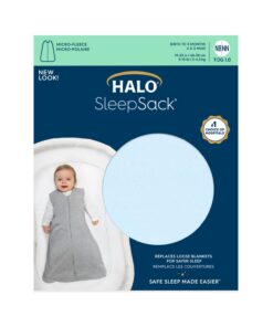 HALO Sleepsack Micro-Fleece Wearable Blanket, TOG 1.0, Baby Blue, Medium Medium (Pack of 1) 10 61DlTLzBiAL