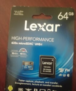 Lexar High-Performance 633x 64GB microSDXC UHS-I Card w/ SD Adapter, C10, U3, V30, A1, Full-HD & 4K Video, Up To 100MB/s Read, for Smartphones, Tablets, and Action Cameras (LSDMI64GBBNL633A) Single 29 61DliCu5SKL