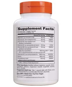 Doctor's Best Fully Active B Complex, Non-GMO, Gluten & Soy Free, Vegan, Supports Energy Production, 30 Count Unflavored 30VC 12 61DnOqOjq L